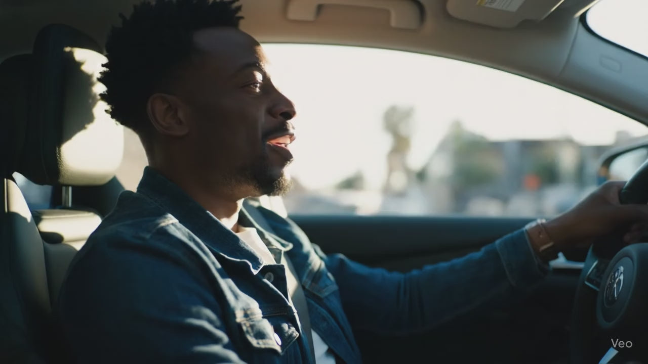 Load video: Man sitting in a car looking at the camera and saying that he should go check Jamaican Jerk Co.